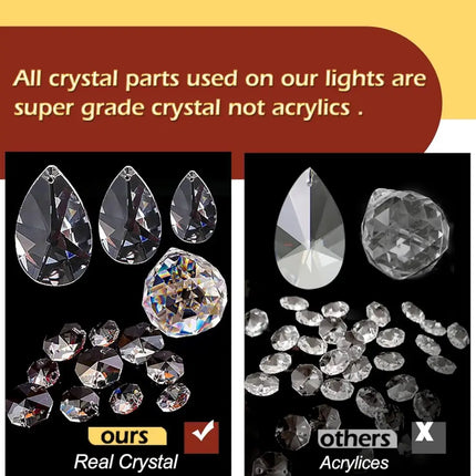 Crystal Chandelier LED Ceiling Light , 4 lights,  Black