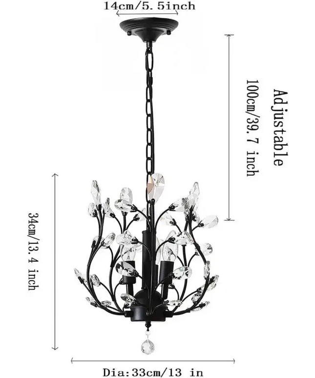 Crystal Chandeliers Lighting 3 Light Vintage - Home & Garden > Lighting