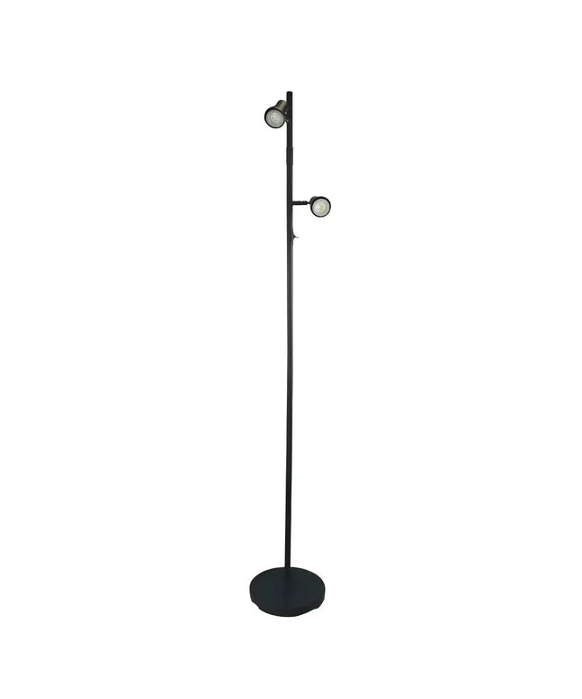 Daxam 2 Light Floor Lamp LED Black - SL98592BK-Floor Lamps-Oriel Lighting