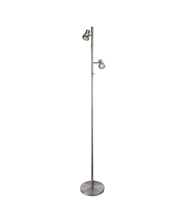 Daxam 2 Light Floor Lamp LED Brushed Chrome - SL98592BC-Floor Lamps-Oriel Lighting