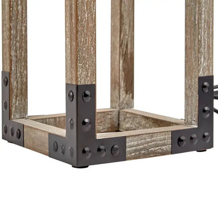 Designer Wooden TABLE LAMP Modern Rustic Geo Industrial Retro Desk Light - Home & Garden > Lighting