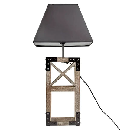 Designer Wooden TABLE LAMP Modern Rustic Geo Industrial Retro Desk Light - Home & Garden > Lighting