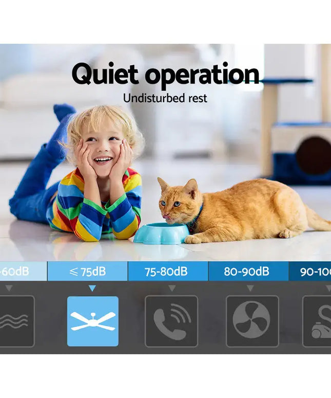 Dark wood ceiling fan with an 8-hour timer for convenience