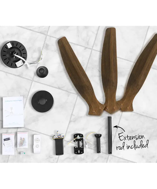 Remote-controlled 52-inch ceiling fan with energy-efficient performance