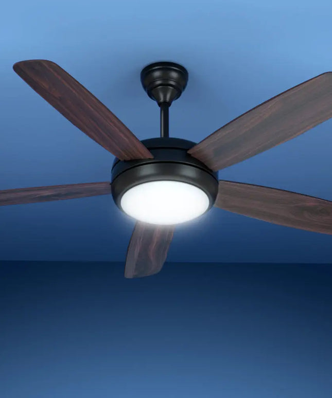 Devanti 52’’ Ceiling Fan AC Motor 5 Blades w/Light - Dark Wood - Appliances > Fans > Ceiling Fans