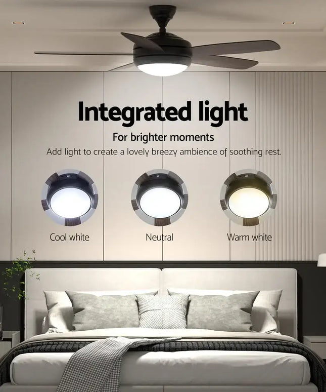 Devanti 52’’ Ceiling Fan AC Motor 5 Blades w/Light - Dark Wood - Appliances > Fans > Ceiling Fans