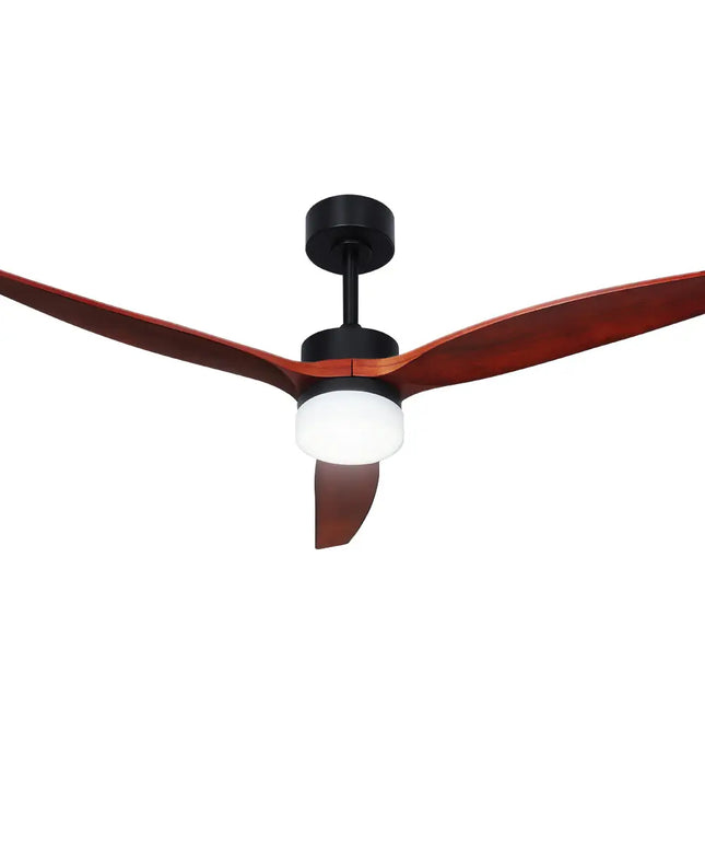 Devanti 52” Ceiling Fan with LED Light and Remote – Dark Wood Finish