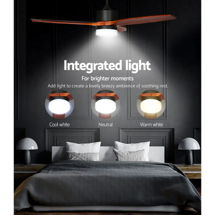 Stylish ceiling fan with built-in LED light – 3 color temperature options