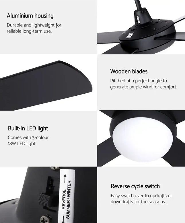 Reverse airflow ceiling fan for year-round comfort in any space