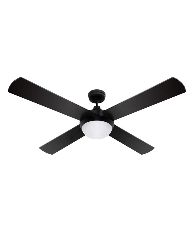 Devanti 52” Black Ceiling Fan with LED Light and Remote Control