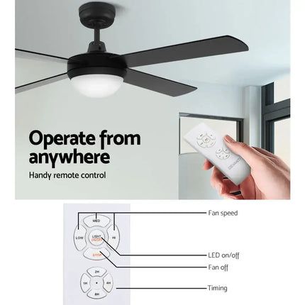 Devanti 52-inch ceiling fan with three-speed settings and quiet AC motor