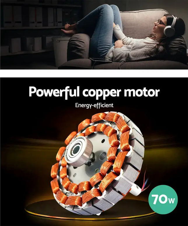 Quiet and powerful ceiling fan with reverse airflow function for all-season comfort