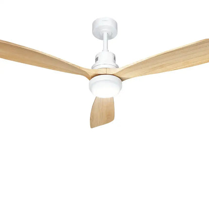 Devanti 52” Ceiling Fan with LED Light and Remote – Light Wood Finish