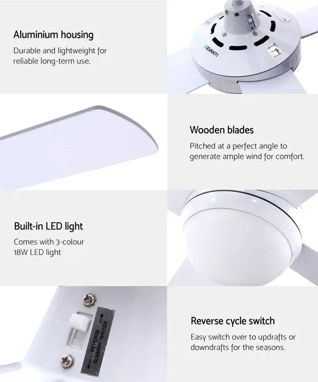 Elegant ceiling fan suitable for indoor and undercover outdoor spaces