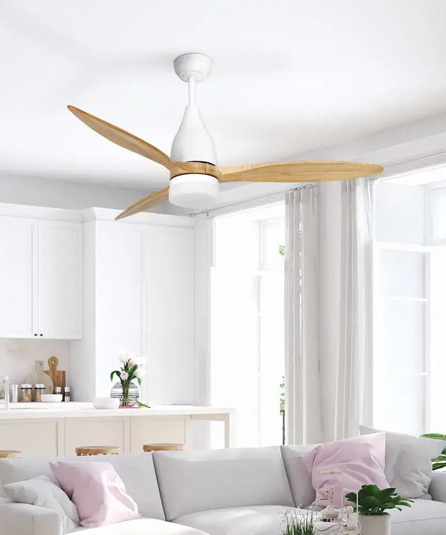 Remote-controlled 52-inch ceiling fan with adjustable LED lighting