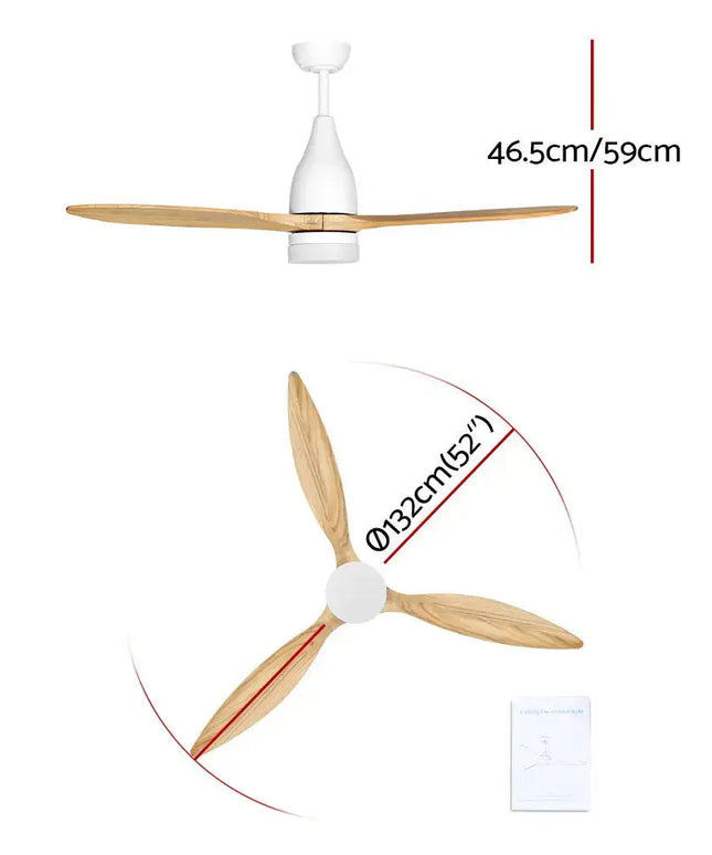 Beautiful light wood ceiling fan for indoor and undercover outdoor use