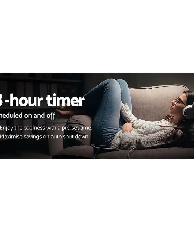 Black ceiling fan with 12-degree blade pitch for optimal airflow