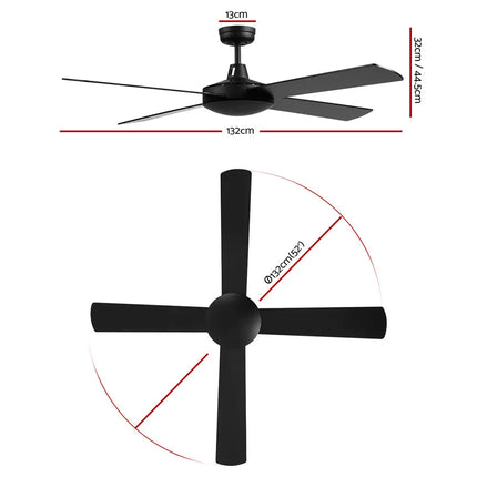 High-performance 52” ceiling fan suitable for indoor and undercover outdoor use