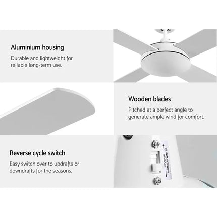 Quiet operation ceiling fan ideal for bedrooms and living rooms