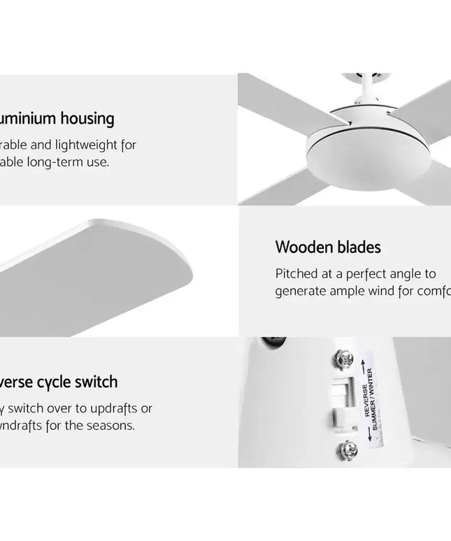 Quiet operation ceiling fan ideal for bedrooms and living rooms
