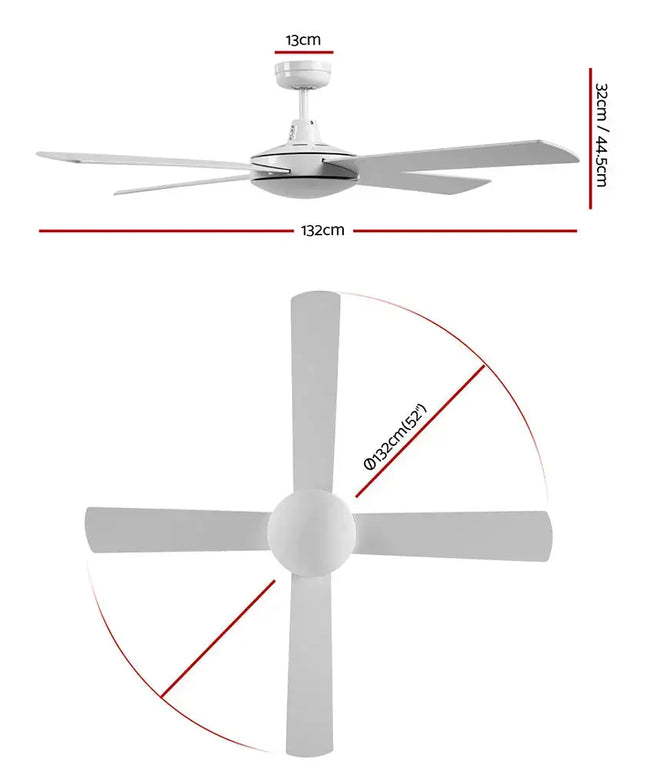 Devanti 52-inch fan for indoor and undercover outdoor spaces