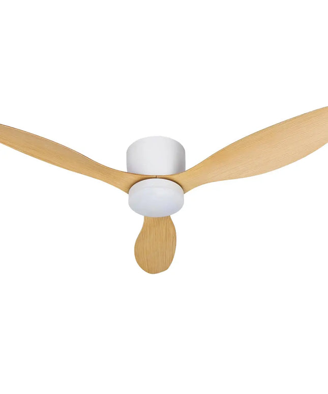 Devanti 52” Light Wood DC Ceiling Fan with LED Light and Remote Control