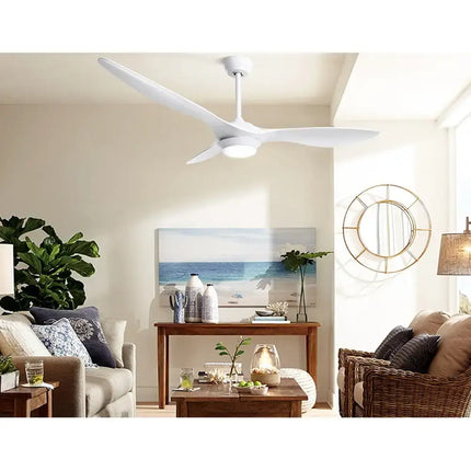 Modern white ceiling fan with three durable ABS blades for stylish airflow