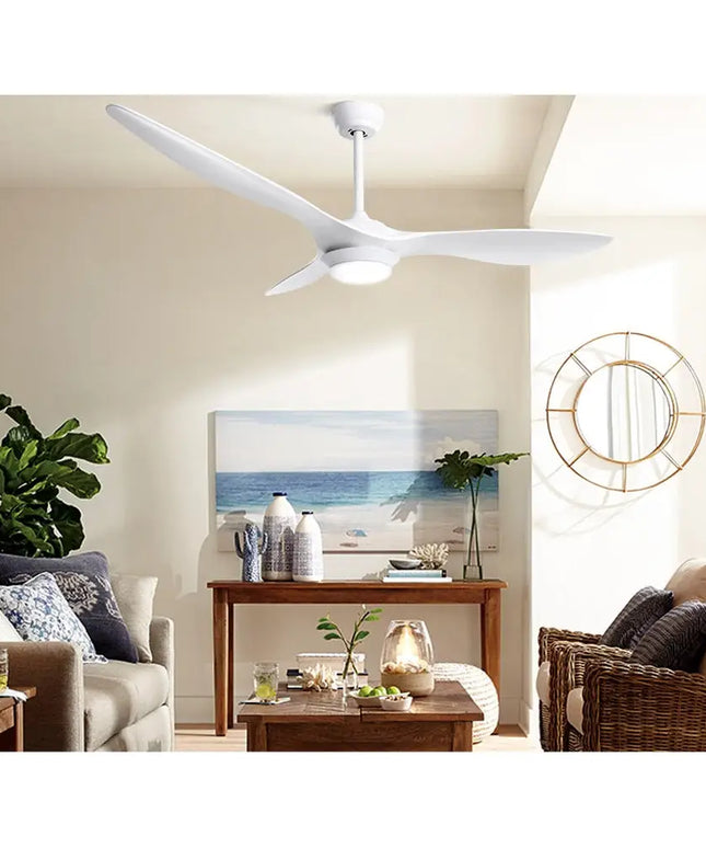 Modern white ceiling fan with three durable ABS blades for stylish airflow