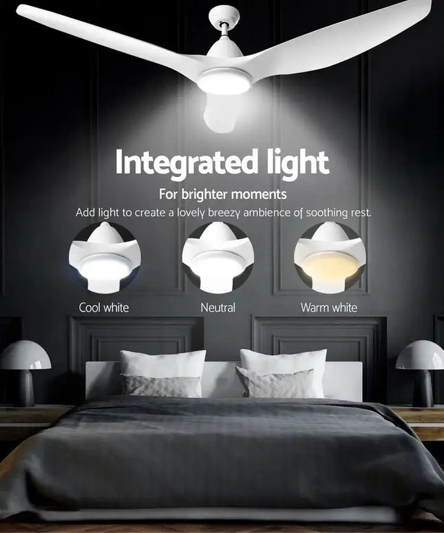 Remote-controlled 64-inch ceiling fan with 8-hour timer function