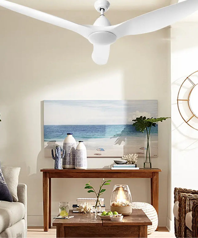 Devanti 64” White Ceiling Fan with LED Light and Remote Control