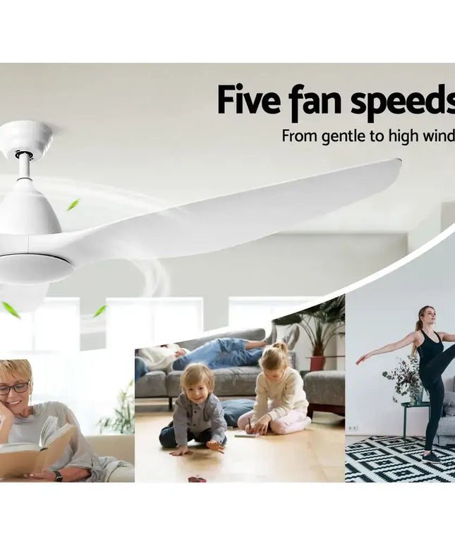 Devanti ceiling fan with five-speed settings and reverse airflow mode