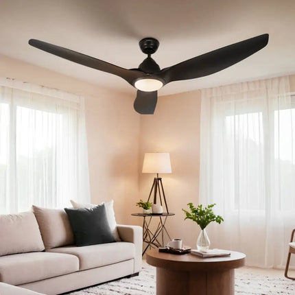Devanti 64 Inch Ceiling Fan DC Motor w/Light w/Remote - Black - Appliances > Fans > Ceiling Fans