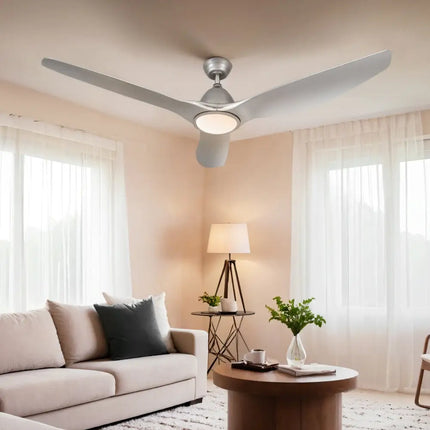 Devanti 64 Inch Ceiling Fan DC Motor w/Light w/Remote - Silver - Appliances > Fans > Ceiling Fans