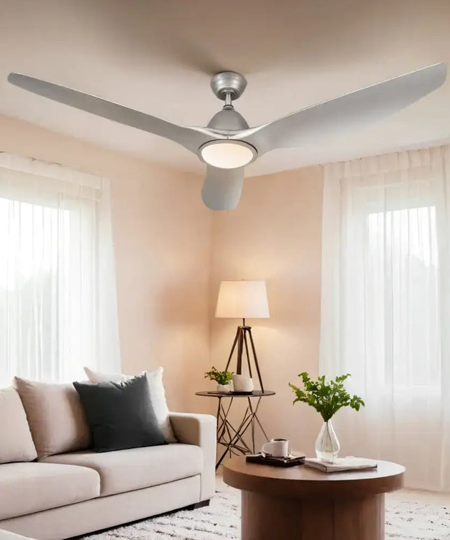 Devanti 64 Inch Ceiling Fan DC Motor w/Light w/Remote - Silver - Appliances > Fans > Ceiling Fans