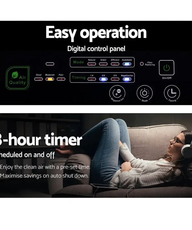 Devanti Air Purifier 4 Stage HEPA Filter - Appliances > Air Conditioners