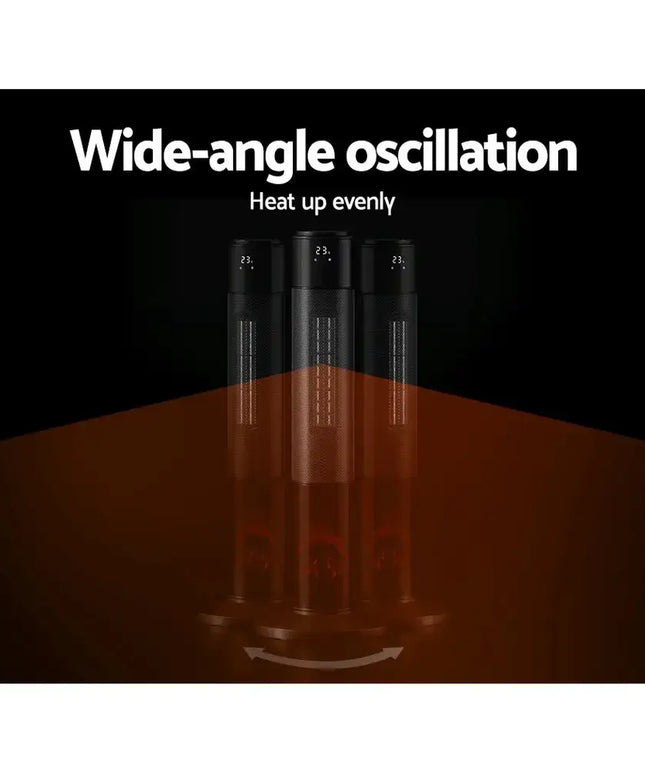 Devanti Ceramic Tower Heater 3D Flame 2000W - Appliances > Heaters