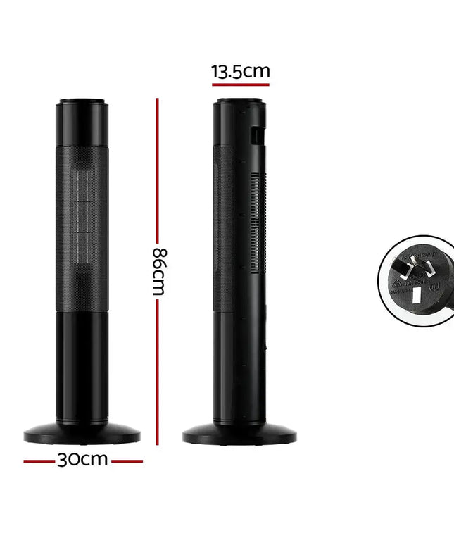 Devanti Ceramic Tower Heater 3D Flame 2000W - Appliances > Heaters