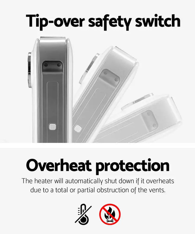 Devanti Electric Convection Heater White 2000W - Appliances > Heaters