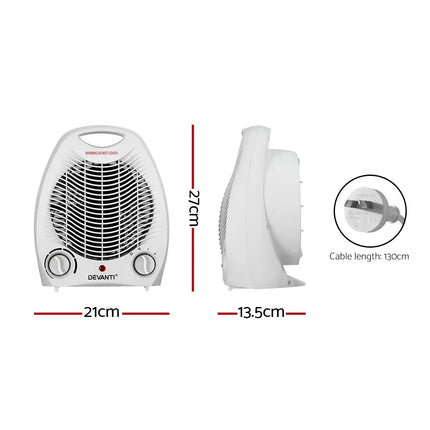 Devanti Electric Fan Heater 2000W - Appliances > Heaters