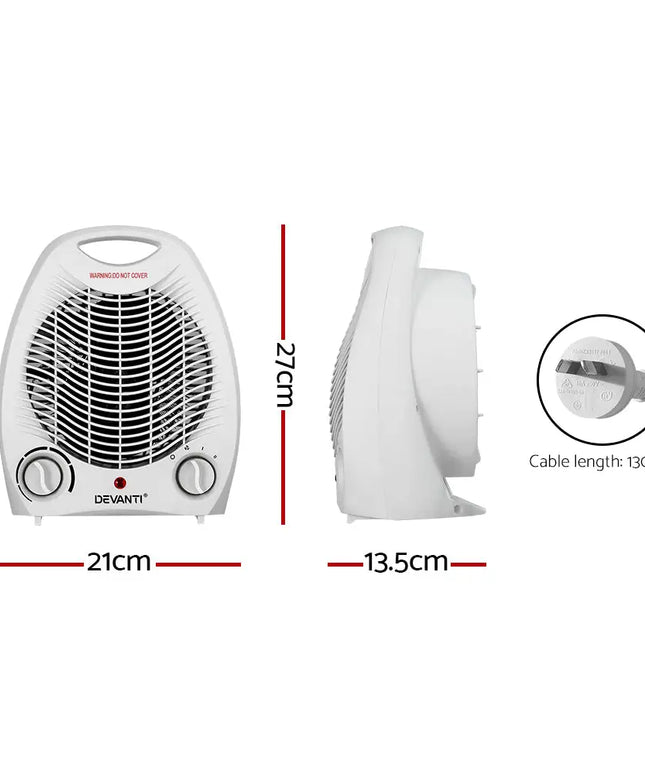 Devanti Electric Fan Heater 2000W - Appliances > Heaters