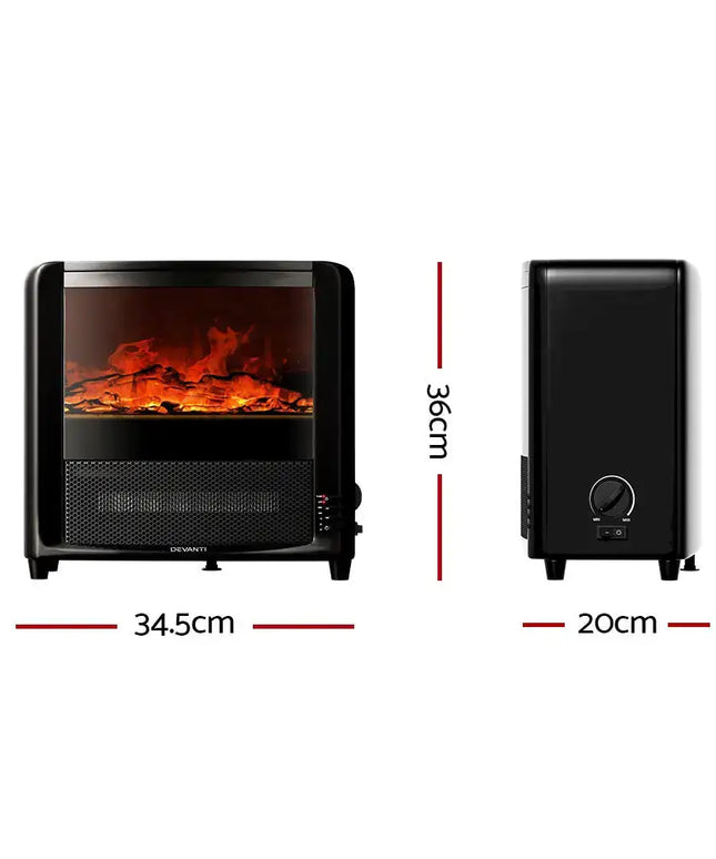 Devanti Electric Fireplace Fire Heaters 2000W - Appliances > Heaters