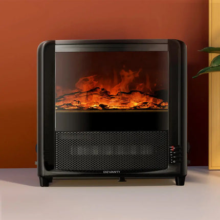 Devanti Electric Fireplace Fire Heaters 2000W - Appliances > Heaters