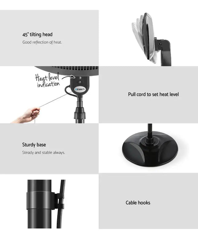 Devanti Electric Patio Heater 2000W - Appliances > Heaters