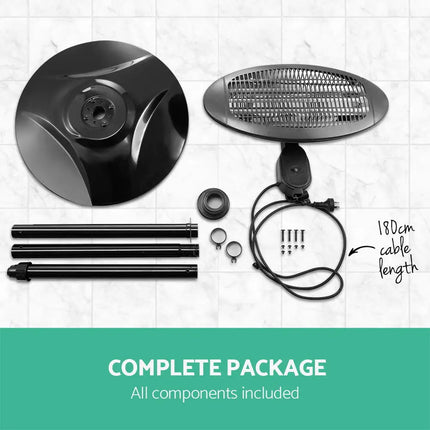 Devanti Electric Patio Heater 2000W - Appliances > Heaters