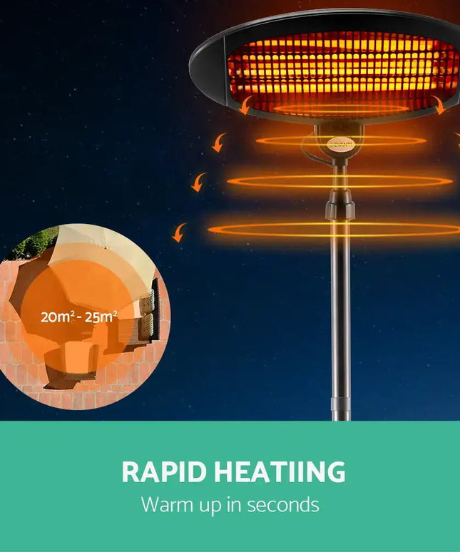 Devanti Electric Patio Heater 2000W - Appliances > Heaters