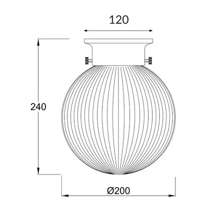 DIYBAT DIY Black Batten Fitting With Clear Large Spherical Ribbed Shape Glass-DIY Batten Fix Lights-CLA Lighting