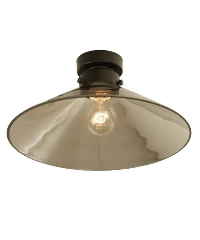 DIYBAT DIY Black Batten Fitting With Smoke Large Cone Shape Glass-DIY Batten Fix Lights-CLA Lighting