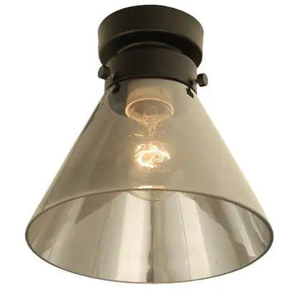DIYBAT DIY Black Batten Fitting With Smoke Small Cone Shape Glass - DIYBAT07-DIY Batten Fix Lights-CLA Lighting
