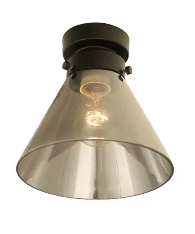 DIYBAT DIY Black Batten Fitting With Smoke Small Cone Shape Glass - DIYBAT07-DIY Batten Fix Lights-CLA Lighting