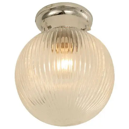 DIYBAT DIY Chrome Batten Fitting With Clear Large Spherical Ribbed Shape Glass - DIYBAT10-DIY Batten Fix Lights-CLA Lighting